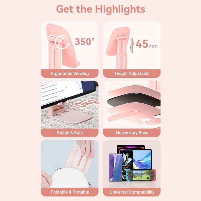 SOPORTE SMARTPHONE/TABLETS ROSA VENTION